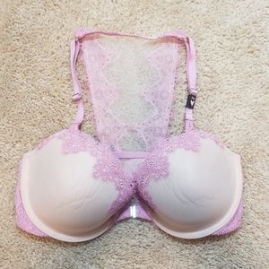 Victoria Secret Lace Date Racerback Cream Bra NWT